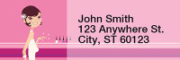 Girly Shoes and Nails Rectangle Address Labels | LRRGIR-04