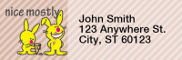 It's Happy Bunny Nice Mostly Rectangle Address Labels | LRRIHB-06