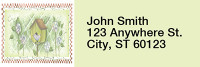 Garden Birdhouses Narrow Address Labels by Laurie Weber | LRRJHS-09