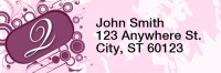 Stylish Monogram 'Q' Narrow Address Labels | LRRMONO-03Q