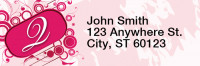 Stylish Monogram 'Q' Narrow Address Labels | LRRMONO-03Q