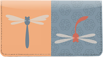 Retro Dragonflies Leather Checkbook Cover | CDP-ANI008