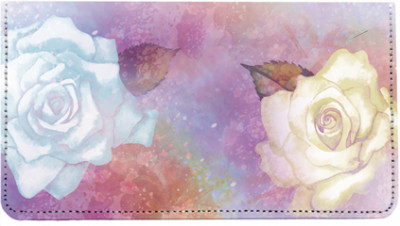 Watercolor Flowers Leather Checkbook Cover | CDP-FLO96