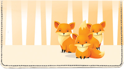 Playful Foxes Leather Checkbook Cover | CDP-FUN95