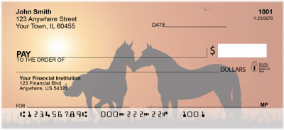 Horses at Sunset Personal Checks | GCB-91