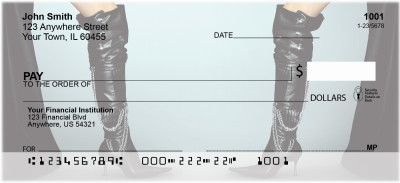 Black Stiletto Boots Personal Checks | GCB-93