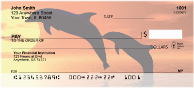 Dolphin Silhouettes Personal Checks | GCC-01