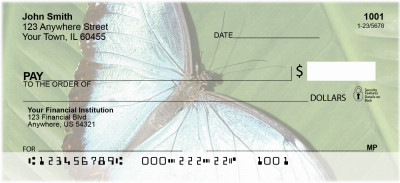 Blue Morpho Butterflies Personal Checks | GCL-03
