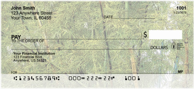 Green Ferns Background Personal Checks | GCW-06