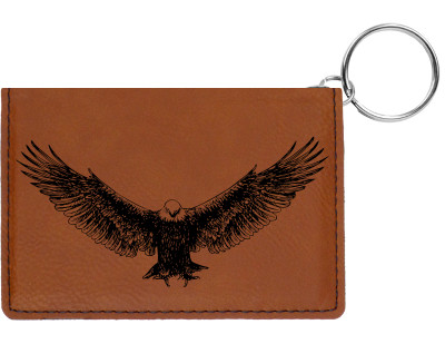 American Eagle Engraved Leather Keychain Wallet | KLE-00009