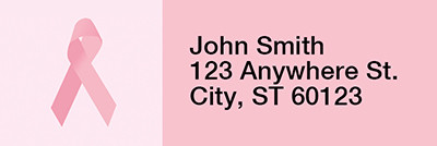 Pink Ribbon Rectangle Address Labels | LRRCHA-01