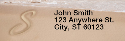 Sand Written Monogram 'S' Narrow Address Labels | LRRMONO-07S