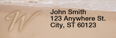 Sand Written Monogram 'W' Narrow Address Labels | LRRMONO-07W