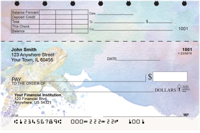 Elegant Sea Turtles Top Stub Checks | TSANI-017