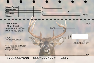 Big Horned Buck Deer Top Stub Personal Checks | TSANK-71