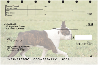 Boston Terrier Top Stub Checks | TSDOG-47