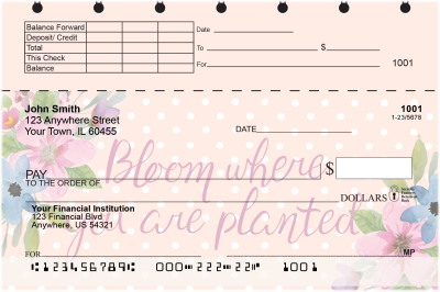 Happiness Blooms From Within Top Stub Checks | TSFLO-010