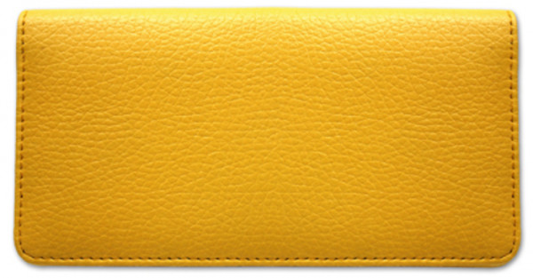 Yellow Textured Leather Checkbook Cover | CLP-YEL01