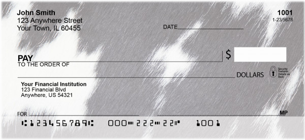 Cow Prints in Black and White Personal Checks | GEO-70