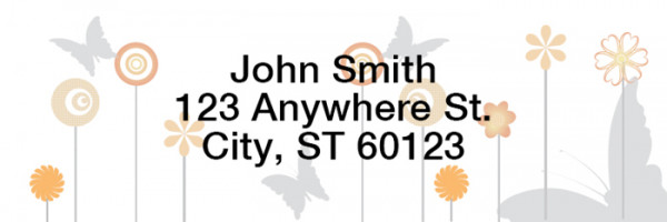 Butterflies Floating Narrow Address Labels | LRGEO-22