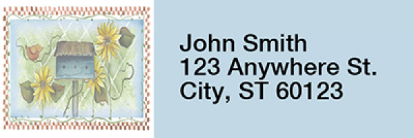 Garden Birdhouses Narrow Address Labels by Laurie Weber | LRRJHS-09