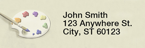 Brush and Palette & Artist's Tools Narrow Address Labels by Lorrie Weber | LRRJHS-10