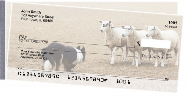 Border Collie at Work Side Tear Checks | STDOG-46