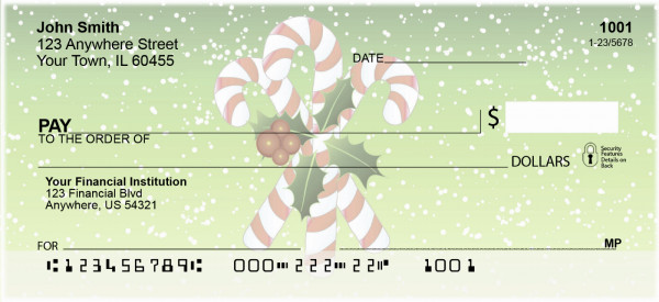 Christmas Candy Canes Personal Checks | XMS-08